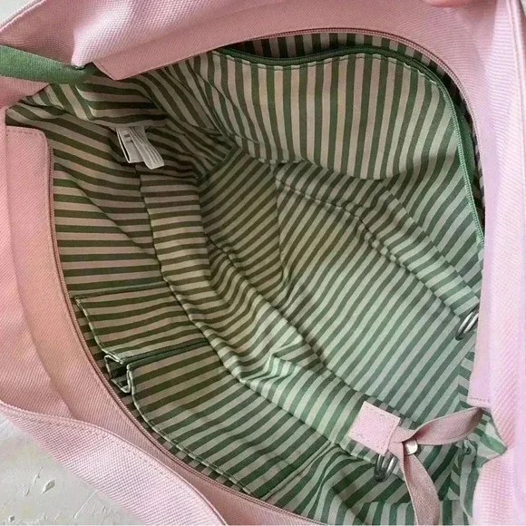 Lacoste PVC Tote Bag Baby Pink Canvas Handles Y2K Shoulder Bag Matching Wallet - Picture 8 of 16